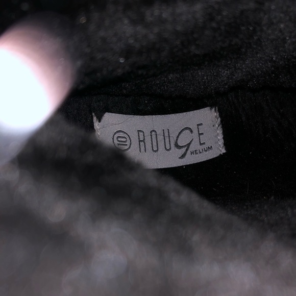 Rouge Helium Black with Black and Gray Faux Fur Ankle Boots/Booties size 10 - Picture 9 of 10